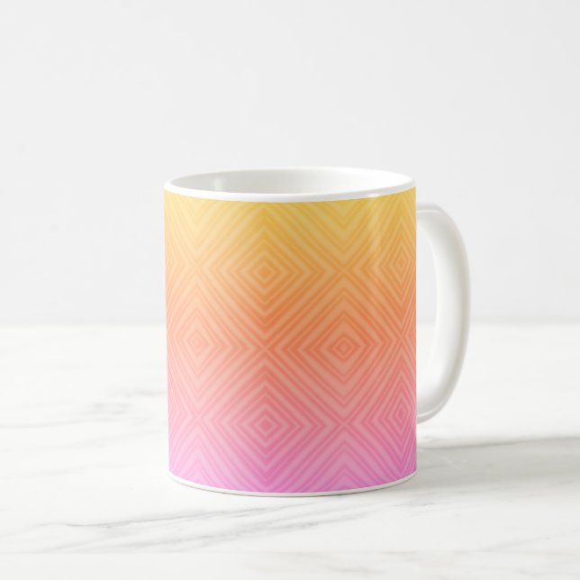 Hübsche Pastelle Hypnotic Diamond Moderner Pop Kun Kaffeetasse (VorderseiteRechts)