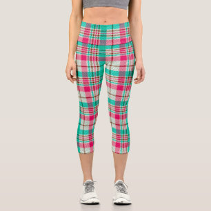 Hübsche Pastelle Kariert Capri Leggings