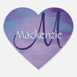 Hübsche Pastelle | Niedlich Pink Cloud Lila Blue S Herz-Aufkleber