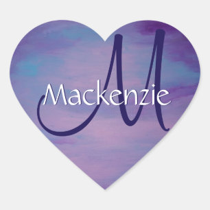 Hübsche Pastelle Niedlich Pink Cloud Lila Blue S Herz-Aufkleber