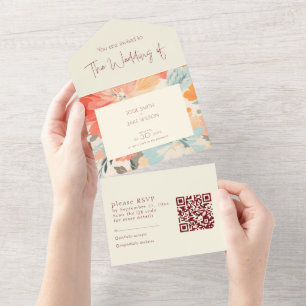 Hübsche Pastellfarben Blume Einladung und UAWG