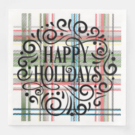 Hübsche Pastellfarben kariert Weiß und Blau Weihna Serviette