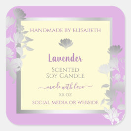 Hübsche Pastellfarben, Lila Cremerzeugnisse Quadratischer Aufkleber