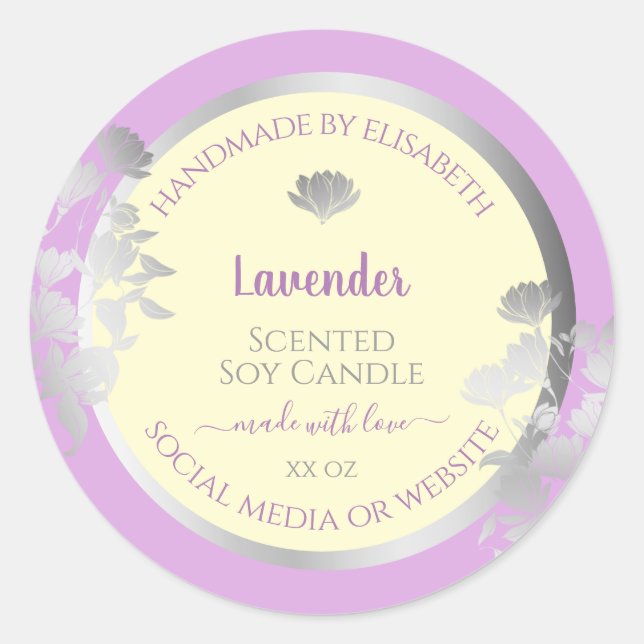 Hübsche Pastellfarben, Lila Cremerzeugnisse Runder Aufkleber (Vorderseite)
