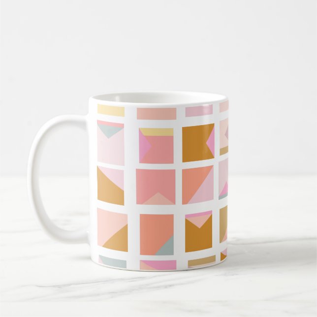 Hübsche Pastellfarben Modernes geometrisches Desig Kaffeetasse (Links)
