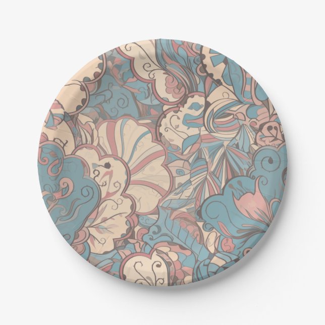 Hübsche Pastellfarben Pappteller (Vorderseite)