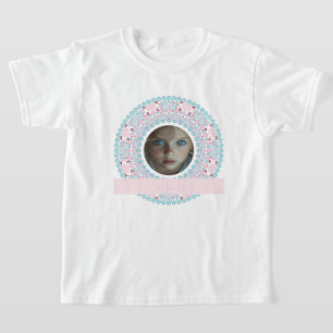 Hübsche Pastellfarben Rosa und Blau Mandala-Rahmen T-Shirt