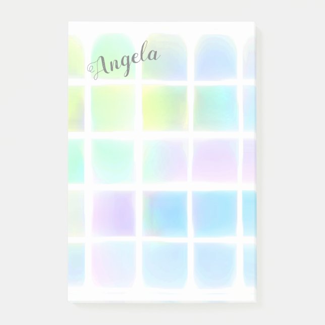 hübsche pastellfarbene Aquarellbilder Post-it Klebezettel (Vorderseite)