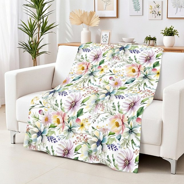 Hübsche pastellfarbene Blumenmuster Fleecedecke (Von Creator hochgeladen)