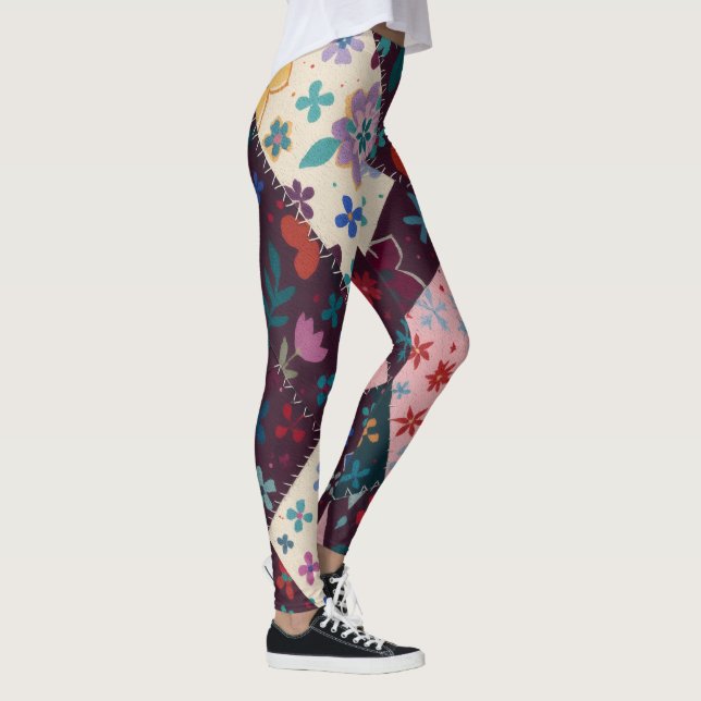 Hübsche Patchwork-Leggings Leggings (Rechts)