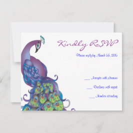 HÜBSCHE PEACOCK Theme Wedding RSVP Antwortkarte Karte