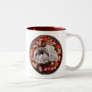 Hübsche Pekingese Blume Design Tasse