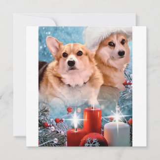 Hübsche Pembroke Welsh Corgis Weihnachtskarte Feiertagskarte