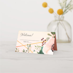 Hübsche Peonies, Orangen- und Peach-Hochzeiten Platzkarte