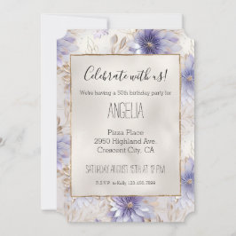 Hübsche Perlblumen Einladung