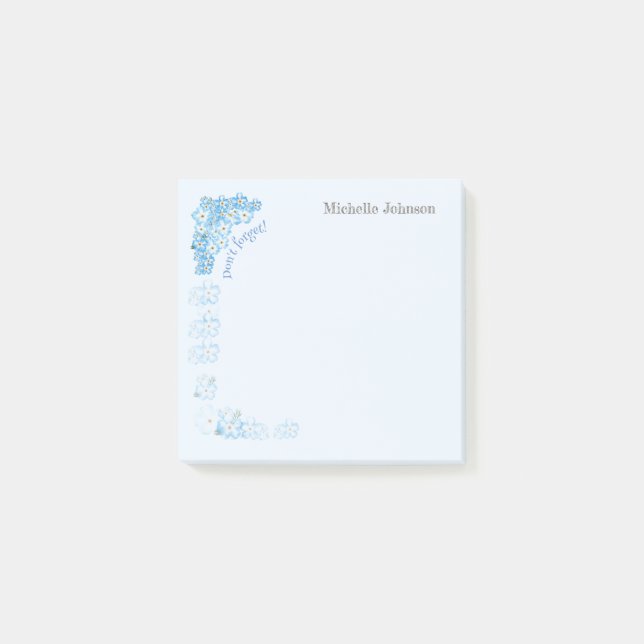 Hübsche Personalisierte Adhesive Pad Vergiss-me-ni Post-it Klebezettel (Vorderseite)