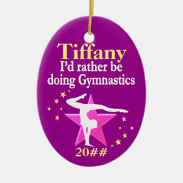 HÜBSCHE PERSONALISIERTE CHRISTMAS GYMNAST ORNANATI KERAMIKORNAMENT