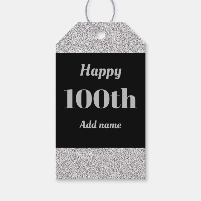 hübsche personalisierte Geburtstagsgeschenke 100. Geschenkanhänger (Vorderseite)