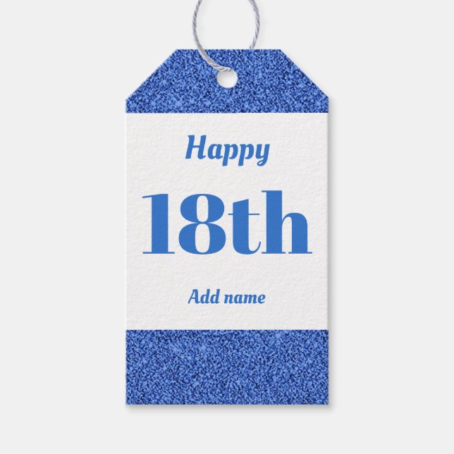 hübsche personalisierte Geburtstagsgeschenke 18. Geschenkanhänger (Vorderseite)