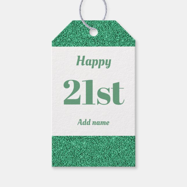 hübsche personalisierte Geburtstagsgeschenke 21. Geschenkanhänger (Vorderseite)