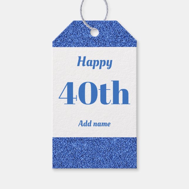 hübsche personalisierte Geburtstagsgeschenke 40. Geschenkanhänger (Vorderseite)