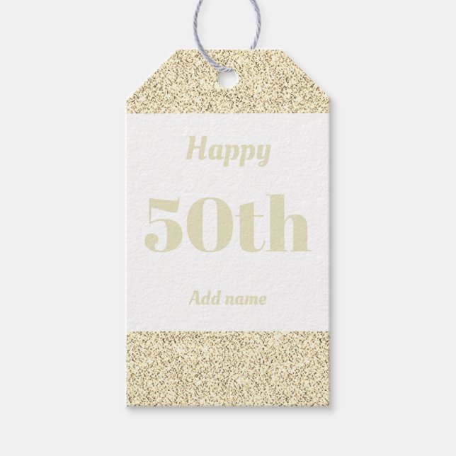 hübsche personalisierte Geburtstagsgeschenke 50. Geschenkanhänger (Vorderseite)