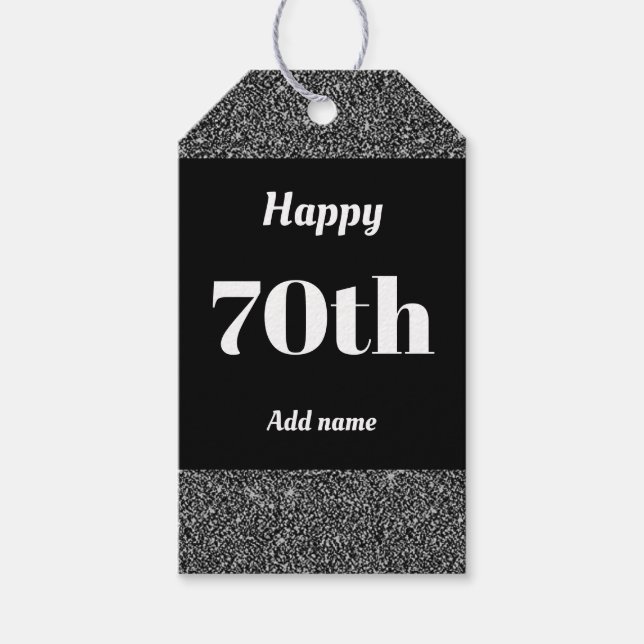 hübsche personalisierte Geburtstagsgeschenke 70. Geschenkanhänger (Vorderseite)