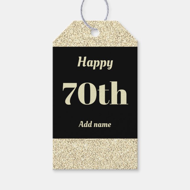 hübsche personalisierte Geburtstagsgeschenke 70. Geschenkanhänger (Vorderseite)