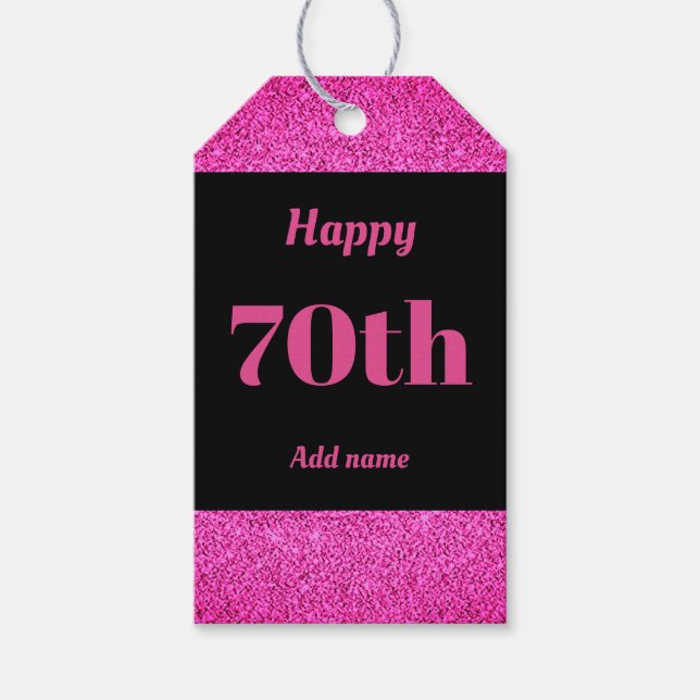 hübsche personalisierte Geburtstagsgeschenke 70. Geschenkanhänger (Vorderseite)