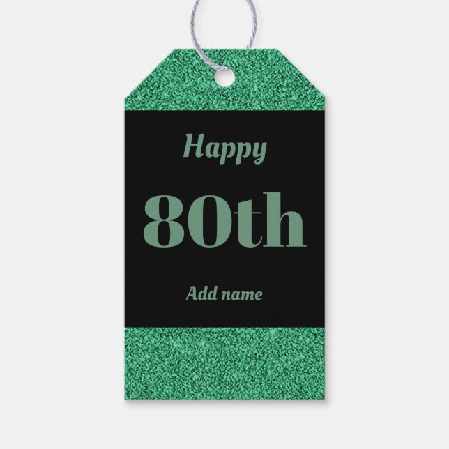 hübsche personalisierte Geburtstagsgeschenke 80. Geschenkanhänger (Vorderseite)