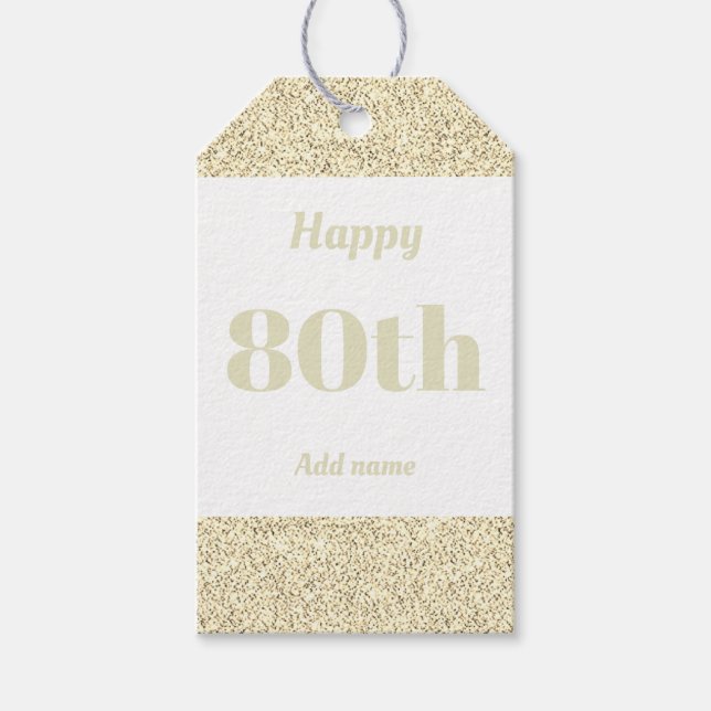 hübsche personalisierte Geburtstagsgeschenke 80. Geschenkanhänger (Vorderseite)