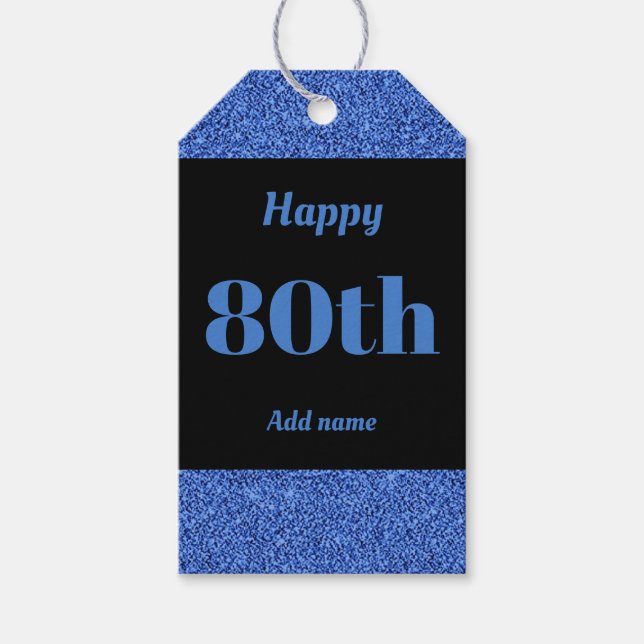 hübsche personalisierte Geburtstagsgeschenke 80. Geschenkanhänger (Vorderseite)