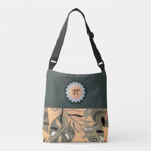 Hübsche Personalisierte Green/Peach Tote Bag mit B Tragetaschen Mit Langen Trägern