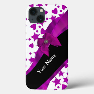 Hübsche personalisierte Magenta mädchenhaft gemust Case-Mate iPhone Hülle