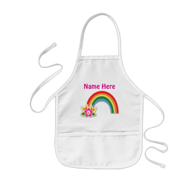 Hübsche personalisierte Regenbogen-Schürze für Kinderschürze (Vorne)