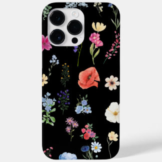 Hübsche Personalisierte Schwarze Wildblume Case-Mate iPhone 14 Pro Max Hülle