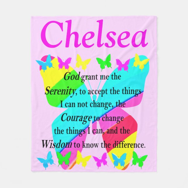 HÜBSCHE PERSONALISIERTE SERENITY PRAYER FLEECE BLA (Vorderseite)