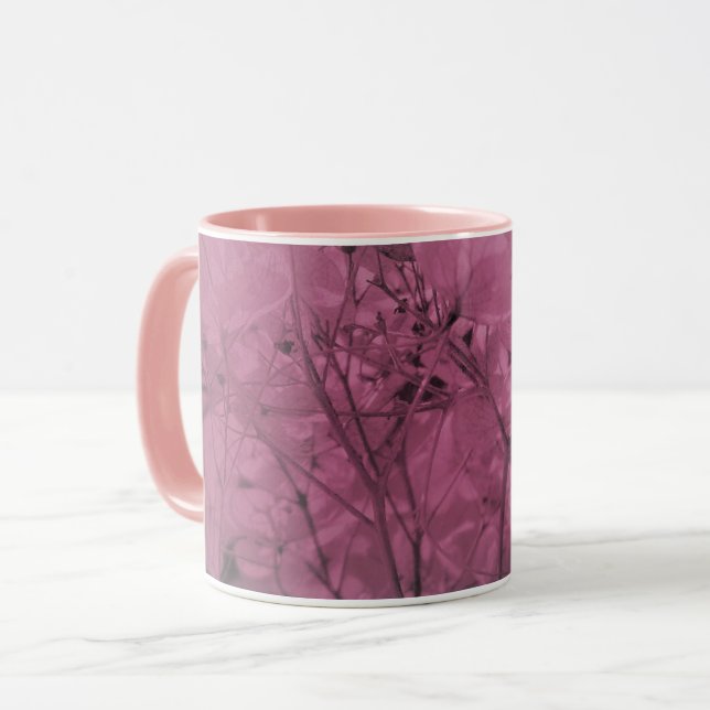 Hübsche Petalen Rosa warme Grautöne Tasse (Vorderseite Links)