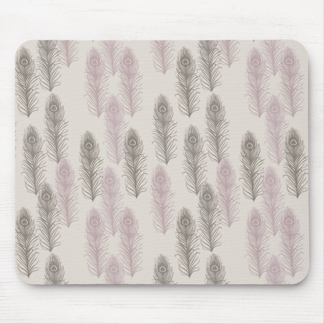 Hübsche Pfauenfeathers Mousepad (Vorne)