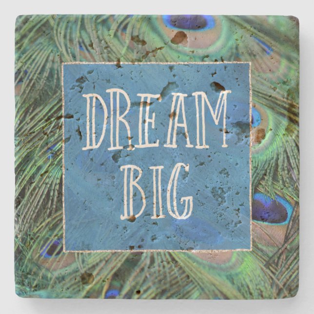 Hübsche Pfauenfeathers Steinuntersetzer (Vorderseite)