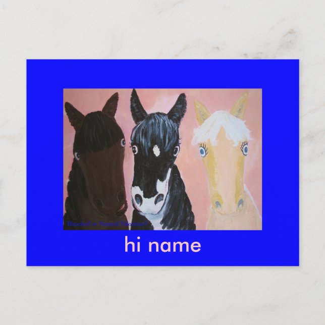 Hübsche Pferdekarten Anpassen Postkarte (Vorderseite)