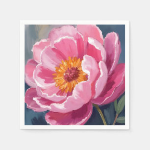Hübsche Pfingstrose Blumenmalerei Aquarell Serviette