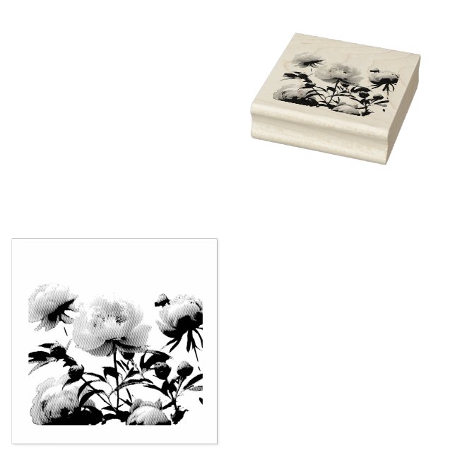 Hübsche Pfingstrosen Gummistempel (Stempel)