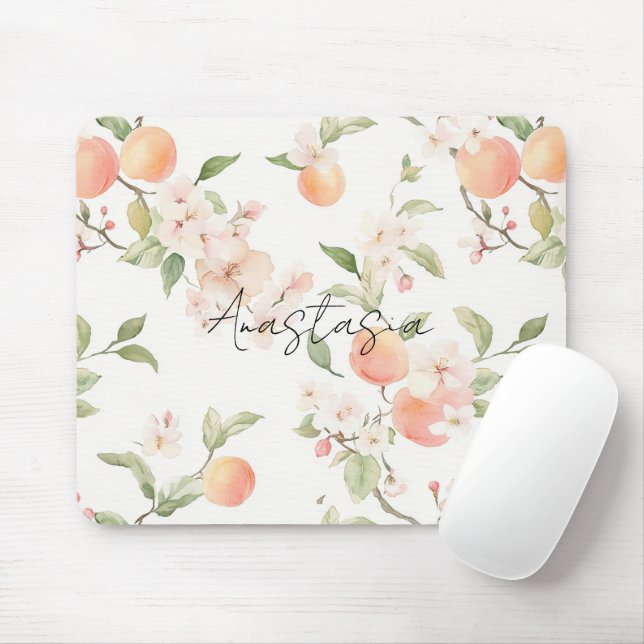 Hübsche Pfirsich Blumen Mousepad (Mit Mouse)