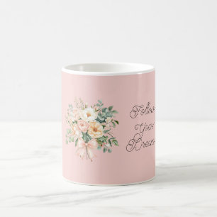 Hübsche Pfirsich-Rosa-Blumen-Schleife Kaffeetasse