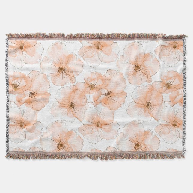Hübsche Pfirsichblüten Decke (Vorderseite)