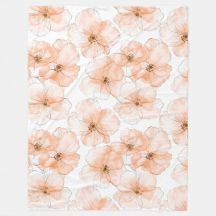 Hübsche Pfirsichblüten Fleecedecke