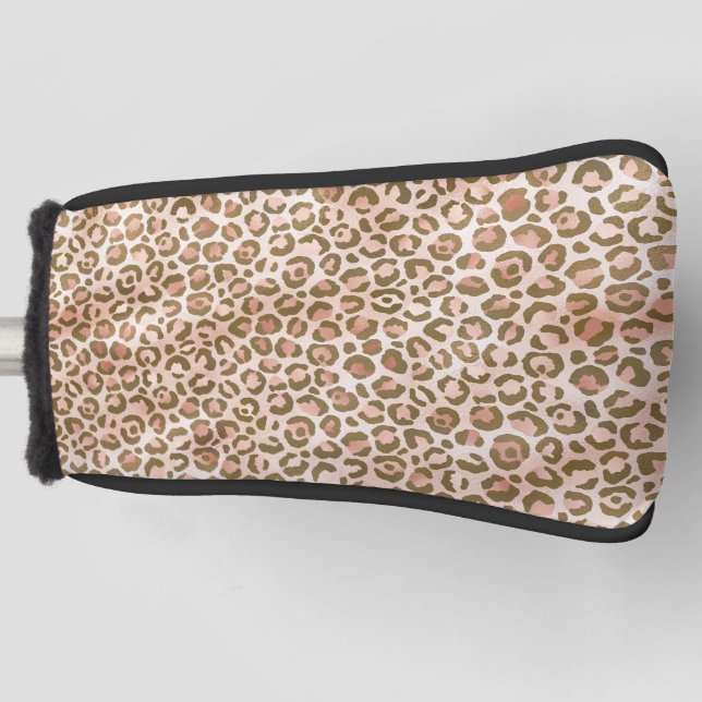 Hübsche Pfirsichbrauner Leoparden Golf Headcover (Vorderseite)