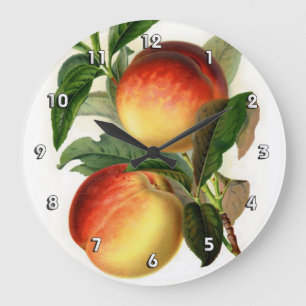 Hübsche Pfirsiche Große Wanduhr