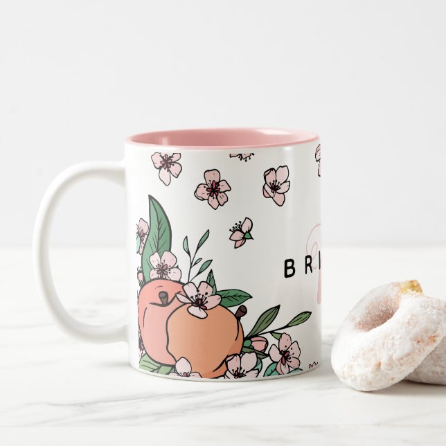 Hübsche Pfirsiche Zweifarbige Tasse (Mit Donut)